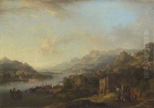 Flusslandschaft (phantastische Rheinlandschaft)