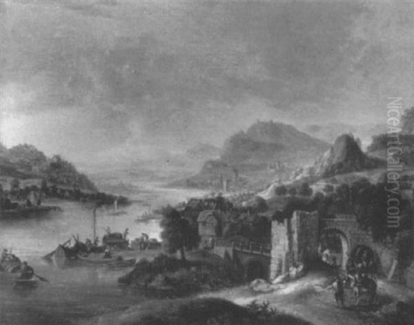 Ideale Fluslandschaft Mit Staffagen - view 1