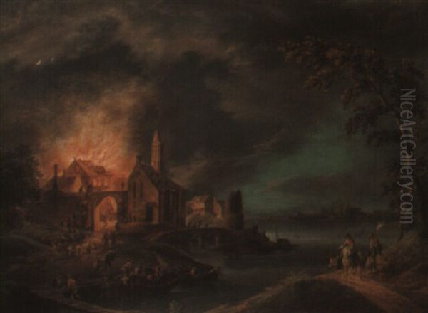 Burning Villages At Night - view 1