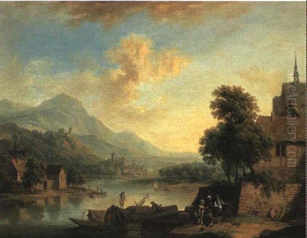 Fluslandschaft Mit Figuren - view 1