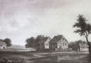 Fachwerkhauser Am Dorfanger by Christian Georg Schuetz the Younger