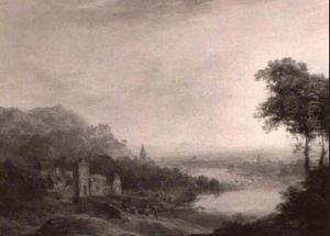 Rhenish Landscape by Christian Georg Schuetz the Younger