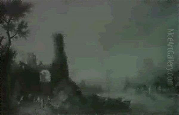 An Extensive Rhineland View With Figures On A Path In The Foreground - view 1