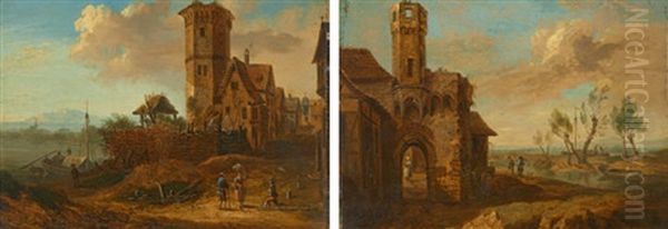 Flusslandschaften Mit Figurenstaffage (pair) - view 1