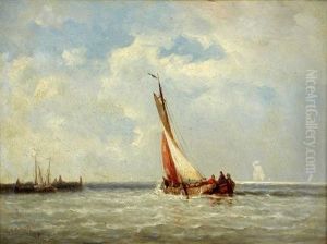 Fishing Boats In A Calm by Johannes Frederick Schuetz