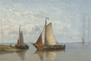 Barges From Zierikzee On A Calm