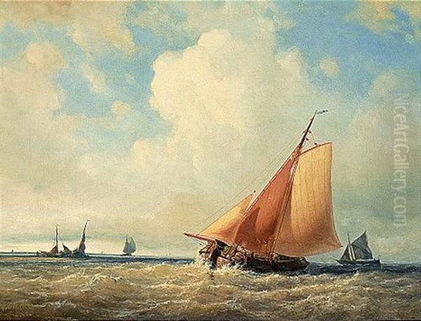 A Sailing Vessel At Full Sail - view 1