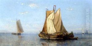 Barges Becalmed On The Estuary