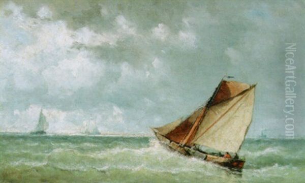 A Sailing Vessel At Full Sail - view 1
