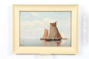 Fishing Boats On Water by Willem Joannes Schuetz