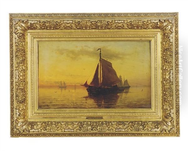 Sailboats At Sunset - view 1