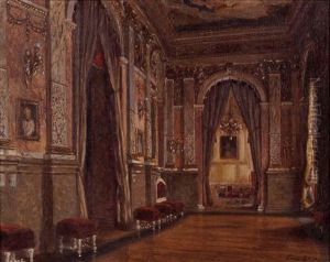 Saal In Einem Barocken Stadtpalais by Franz Schuetz