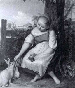 Pet Rabbits & Pet Squirrel by August Schuetze