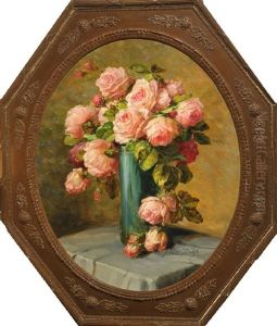 Stilleben Mit Rosen In Einer Vase by Wilhelm Schuetze