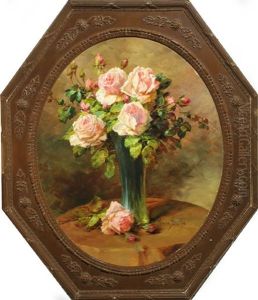 Stilleben Mit Rosen In Einer Vase by Wilhelm Schuetze