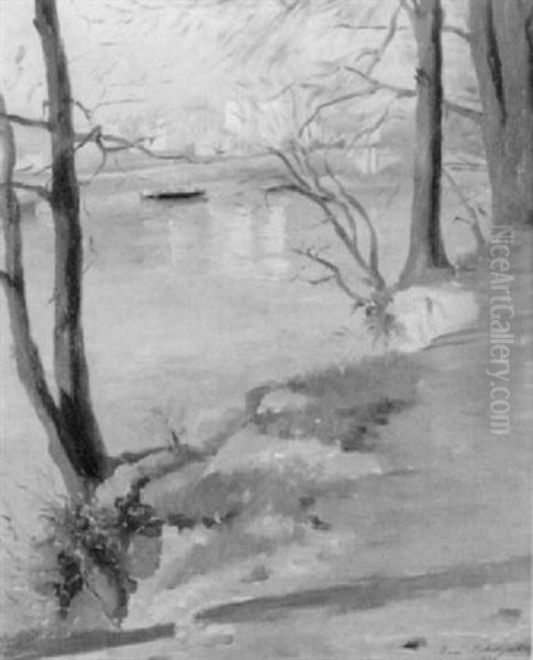 Herbstliche Uferpartie An Der Seine - view 1