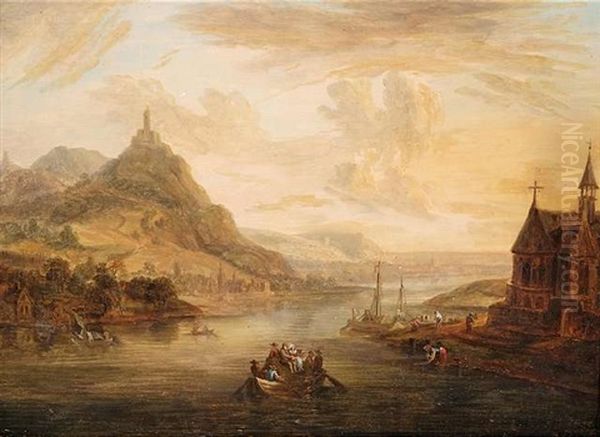 Abendliche Flusslandschaft - view 1