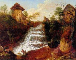 Wasserfall In Felslandschaft by Franz Schuez