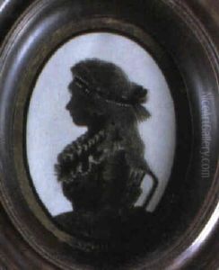 A Lady, Seated, Wearing A Dress With Frilled Collar And Bandeau by Franz Schuez