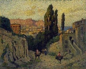 Mediterranes Dorf by Friedrich Schuez