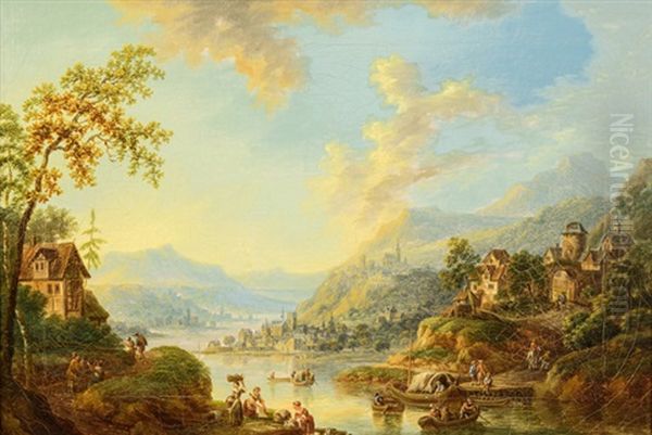 Weite Flusslandschaft Im Abendlicht - view 1