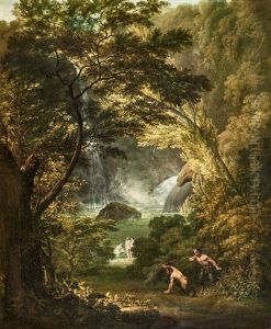 Waldlandschaft Mit Nymphen Und Satyrn