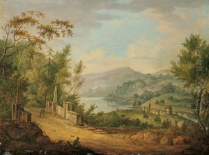 Landschaft Mit See by Johann Georg Schuez