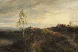 Landschaft Mit Gehoften Und Viehherde