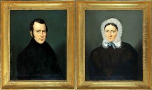 Damen- Und Herrenportait (2 Works) by Karl Philipp Schwab
