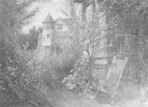 Summer Landscape With Flower Garden