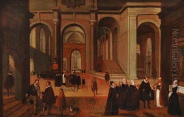 Kircheninterieur Mit Figurenstaffage - view 1