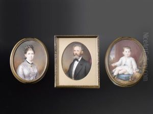 Damenbildnis (+ 2 Others, Various Sizes; 3 Works) by Richard Schwager