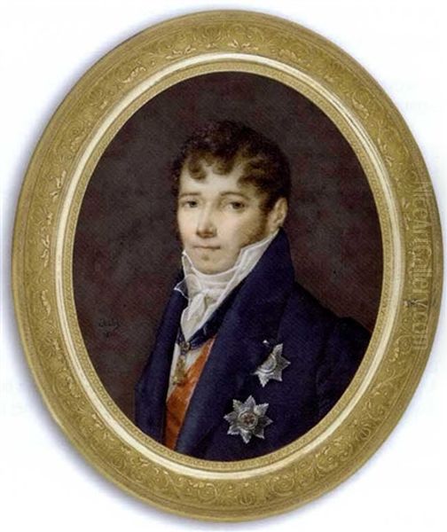A Young Noblewoman, In White Dress With Pink Scarf Tied In A Bow At Corsage, Ermine-bordered Cloak Draped Around Her Shoulders, Jewelled Pendant On A Black Ribbon Choker About Her Neck - view 1