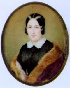 Bildnis Einer Jungen Dame In Schwarzem Kleid Und Pelzstola