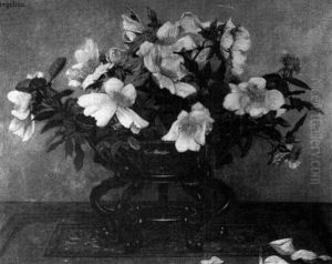 Mermaid Roses In A Chinese Glass Bowl by Herbert Gustave Schwaltz