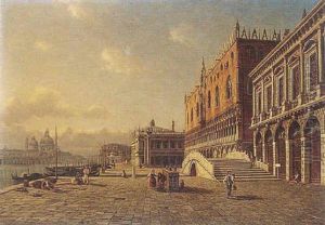 Venedig Mit Blick Vom Palazzo Ducale Zur Chiesa Della Salute