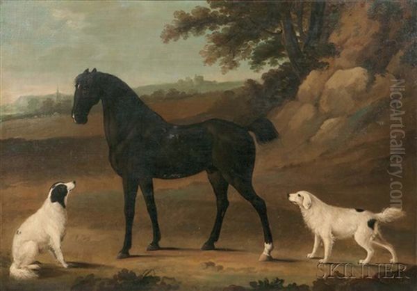 Portrait Of A Horse And Two Dogs - view 1