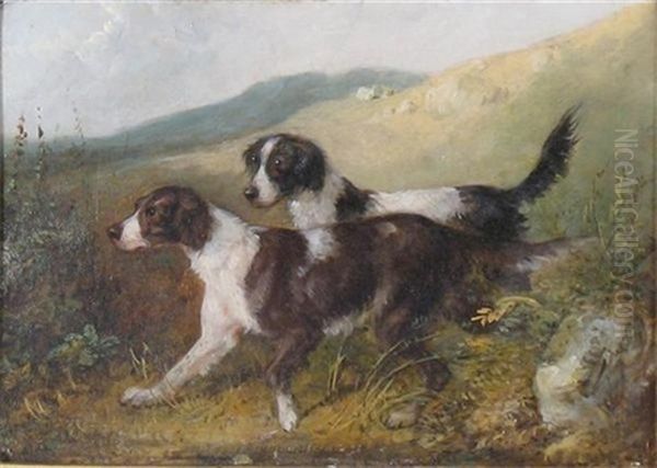 Two Spaniels In A Landscape - view 1