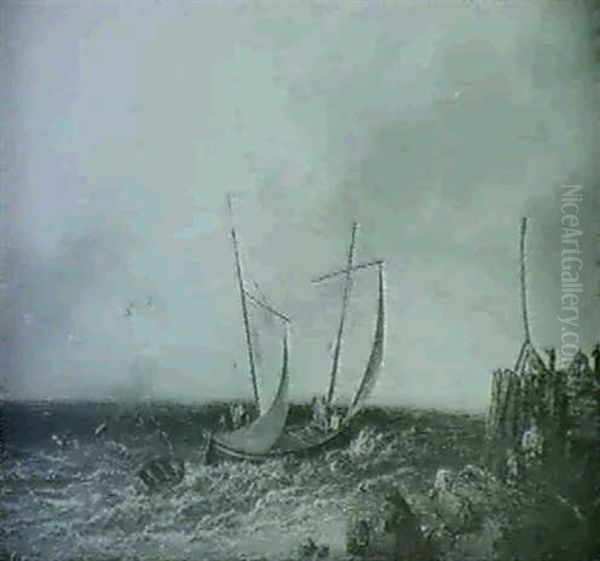 A Sailing Boat Before A Jetty, With Figures - view 1