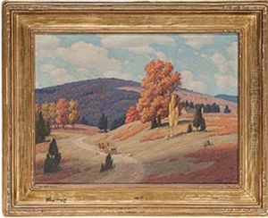 Fall Landscape With Horse-drawn Wagon