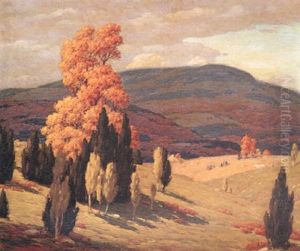 Landscape With Trees, Figure And Cow