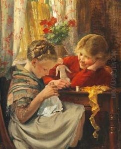 Interior With Two Girls Interior With Two Girls