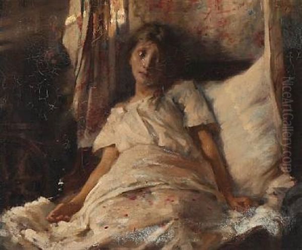 A Crying Girl In Bed - view 1