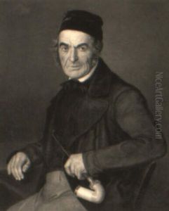 Portrait Of A Man With A Pipe by Johann George Schwartze