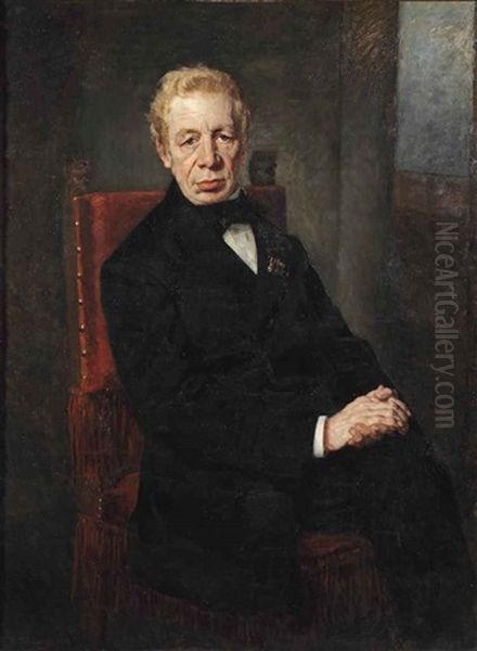 Portrait Of Willem Carel Pieter Toewater (1810-1882), Three-quarter-lenght, In A Black Costume Seated On A Chair - view 1