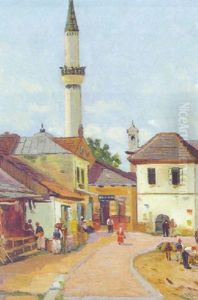Motiv Aus Banjaluka In Bosnien by Adolf Schwarz