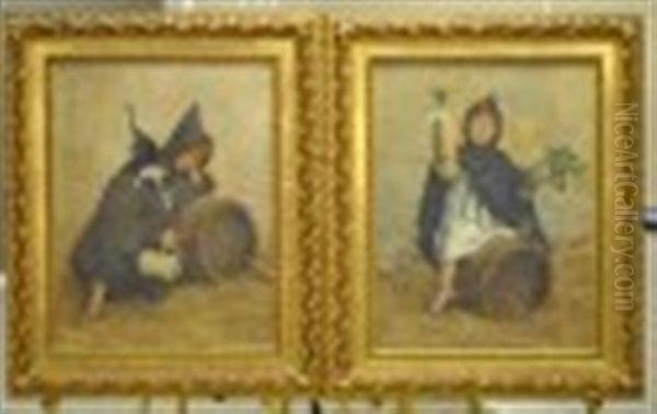 Pair Of Munchner Kindl (munich Child) Paintings - view 1