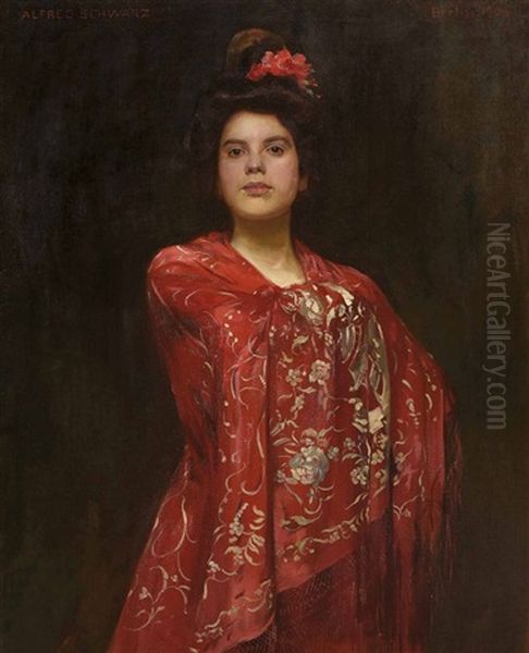 Dame In Rotem Kimono - view 1