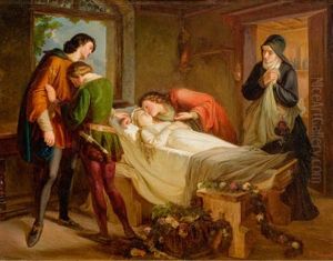 Landgrafin Elisabeth Von Thuringen 24-jahrig Auf Dem Totenbett by Gustav Schwarz