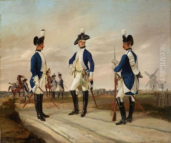 Drei Chargen Des Preusischen Dragoner-regiments 6 Von Posadowsky - view 1